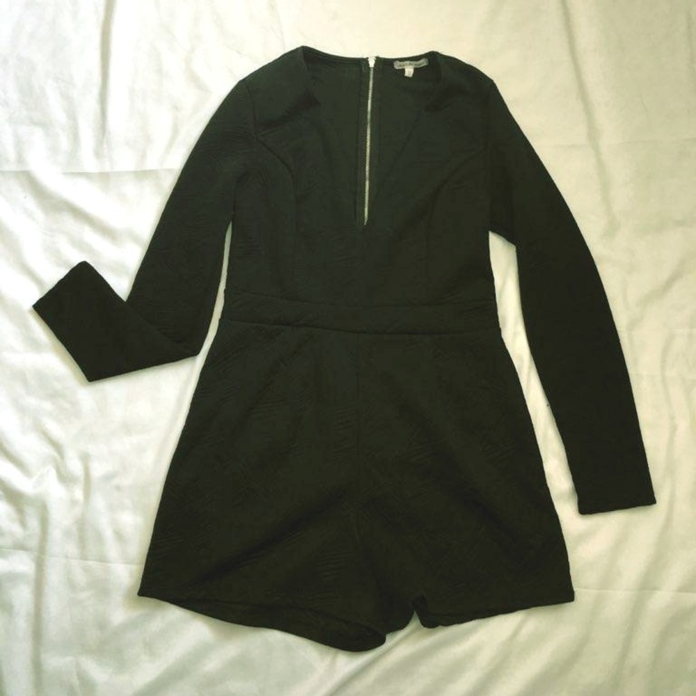 Black long sleeve romper